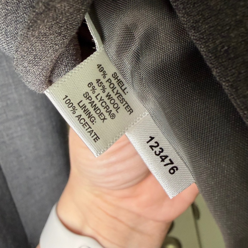Ann Taylor LOFT Women Charcoal Gray Wool Blend Single Button Blazer Jacket Sz 10 - Picture 3 of 3
